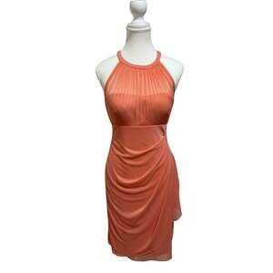 NWT David's Bridal Dress Size 2 Coral Reef Homecoming Prom Wedding Orange Peach